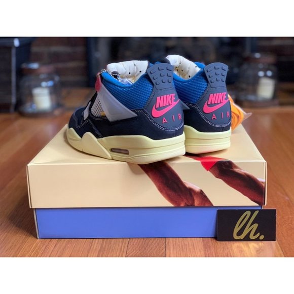 Sz 10.5 Air Jordan 4 Retro Union "Off Noir" - Picture 4 of 7